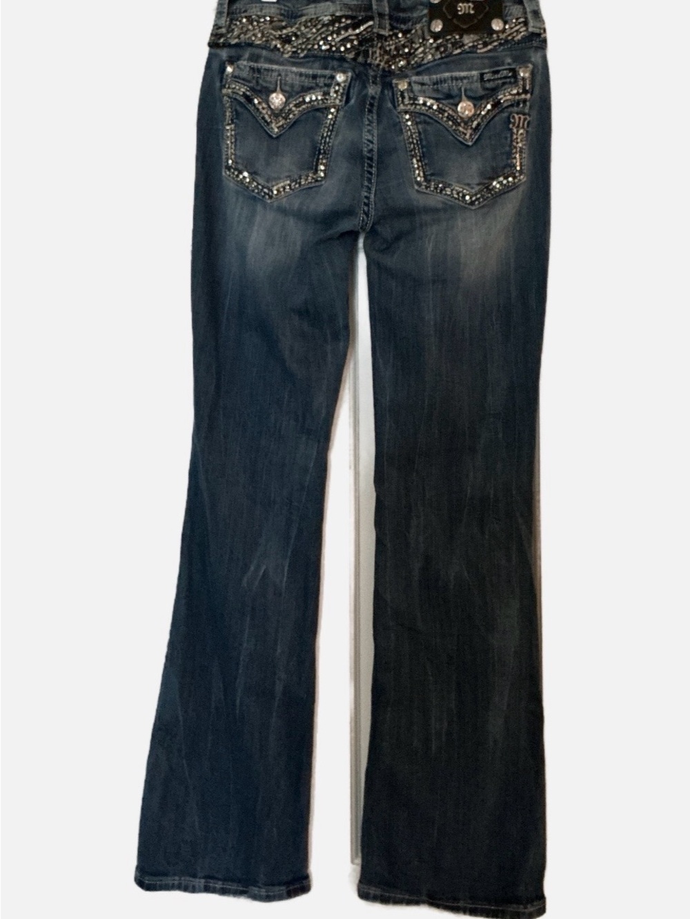 Miss Me Bootcut Jeans- flap pockets -beautiful intact embellishments-size 28